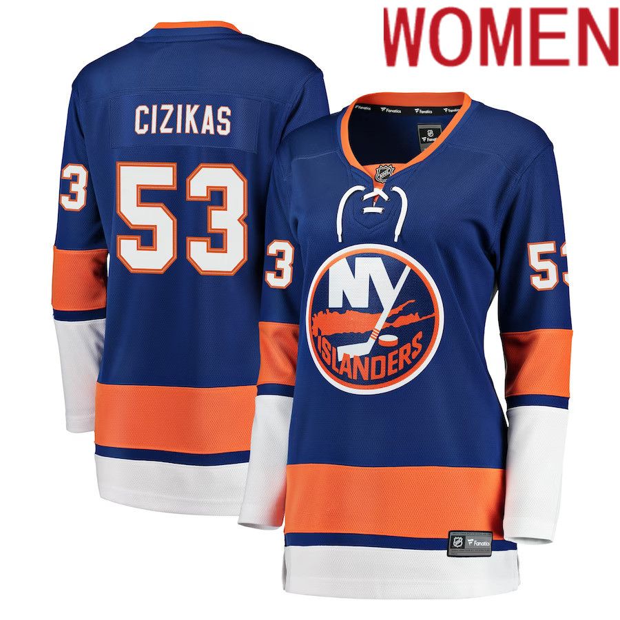 Women New York Islanders 53 Casey Cizikas Fanatics Branded Royal Breakaway Player NHL Jersey